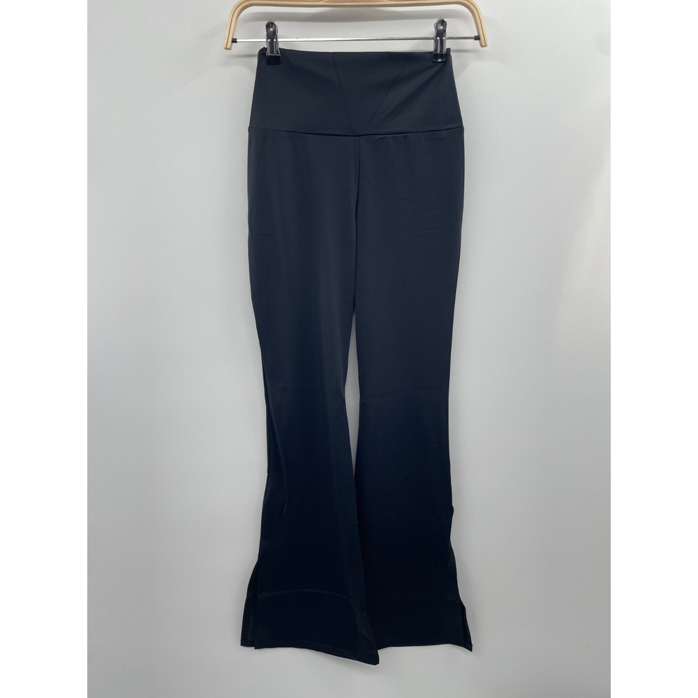 NWT Balera 15230 Side-Split Flare Leggings Women's 8/10 Black Pull-On Stretch